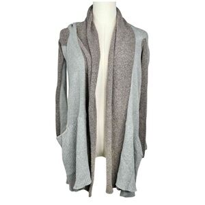 Sparrow Anthropologie Gray Cardigan Shawl XXSP Lagenlook Boho Colorblock Neutral